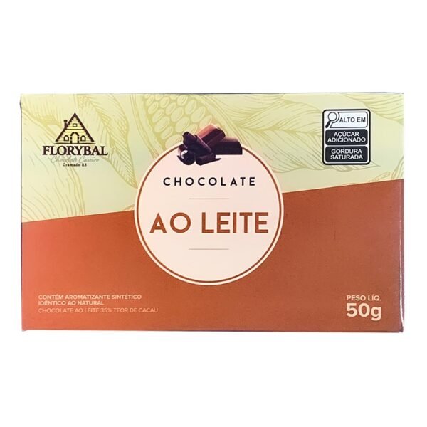 Barra de Chocolate Artesanal Ao Leite 50g Florybal