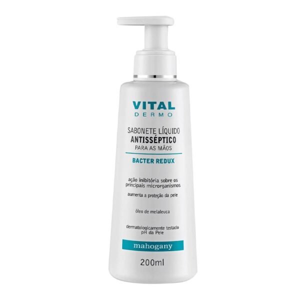 Sabonete Liquido Para Mãos Antisséptico Bacter Redux Vital Dermo 200 Ml Mahogany