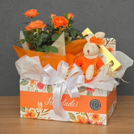 Cesta Kalanchoe P11 Laranja + Ferrero Rocher • Páscoa 2025