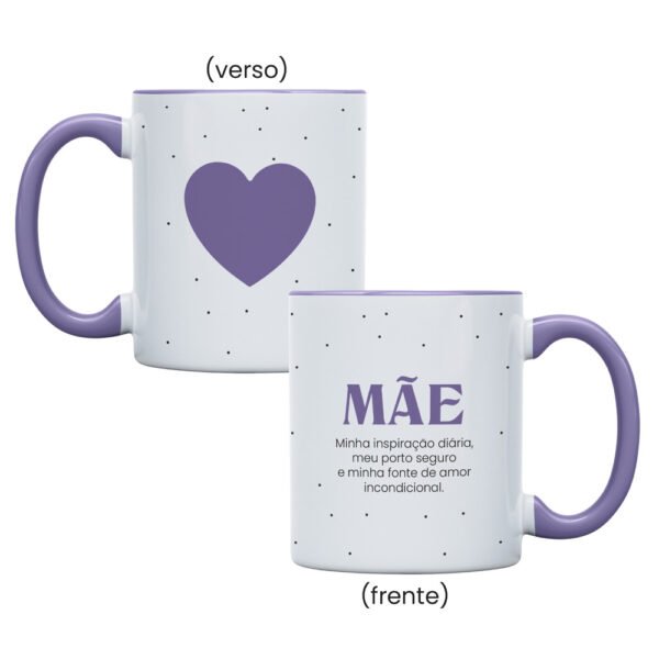Caneca Cerâmica 325ml Alça Lilas Mãe