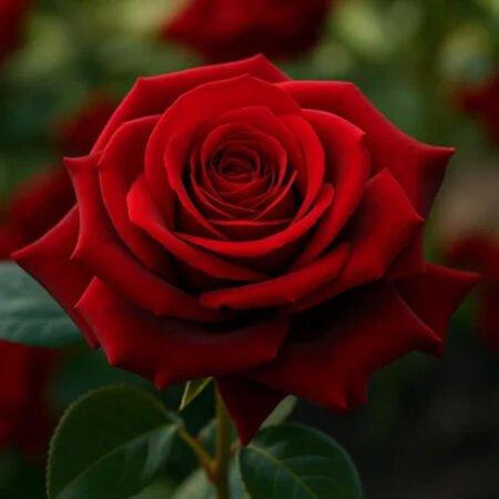 Muda Rosa De Torrão Vermelho Veludo