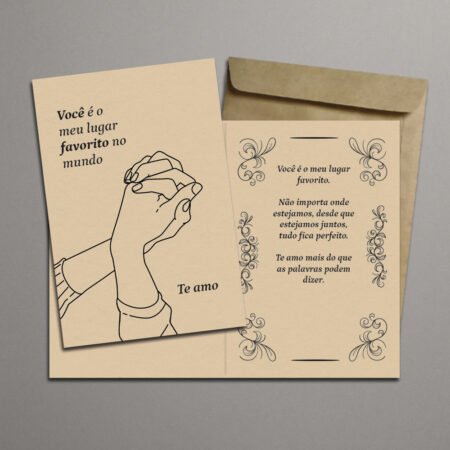Cartão 11x15cm Com Envelope - Amor - Você é o meu lugar favorito