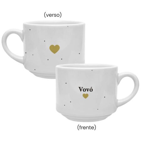 Caneca Cerâmica 180ml Branca • Vovó