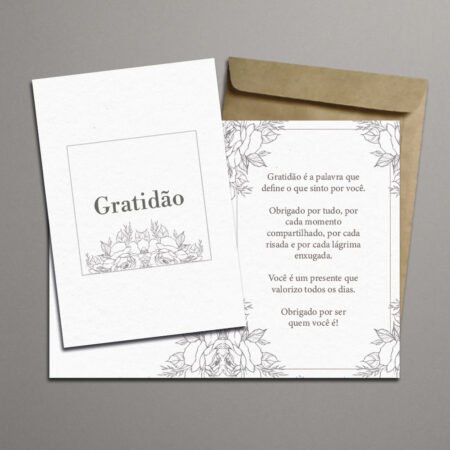 Cartão Dobrável 11x15cm Com Envelope • Pessoas Queridas • Gratidão