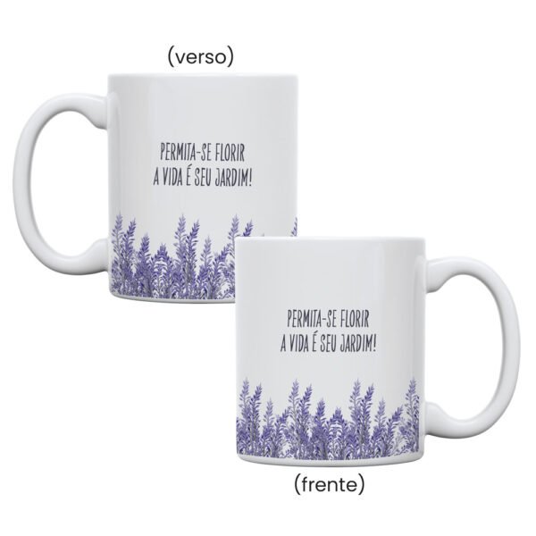 Caneca Cerâmica 325ml Reta Branca • Lavanda