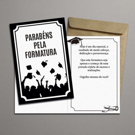 Cartão Dobrável 11x15cm Com Envelope • Parabéns Pela Formatura