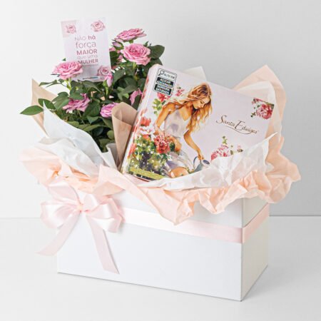 Cesta Mini Rosa P15 Rosa + Cookies - Dia da Mulher 2026