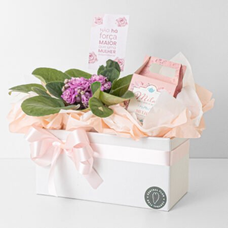 Cesta Violeta P11 + Chá Milady - Mulher 20g - Dia da Mulher 2026