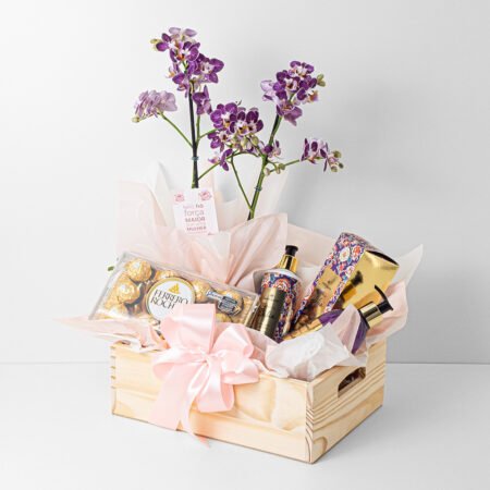 Cesta Orquidea P12 Phal 2H + Hidratante La Bella Italia 350ml Mahogany - Dia Da Mulher 2026