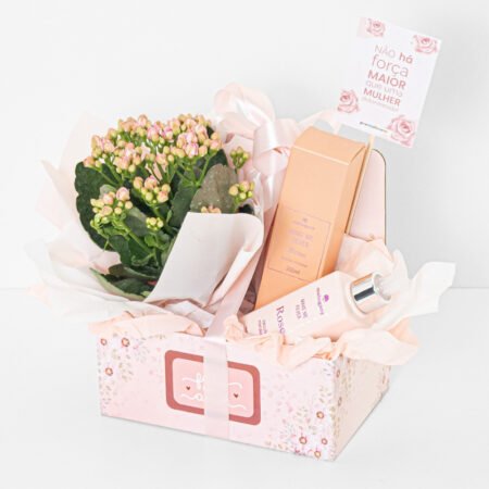 Cesta Kalanchoe P11 + Hidratante Rose 200ml Mahogany - Dia da Mulher 2026