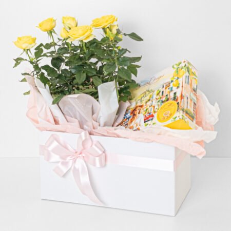 Cesta Mini Rosa P15 Amarela + Cookies - Dia da Mulher 2026