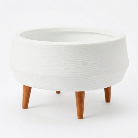 POLI. BRANCO GRAFIATO COM PÉ- BACIA A15 X DS35 X B34 - REIN'S VASOS