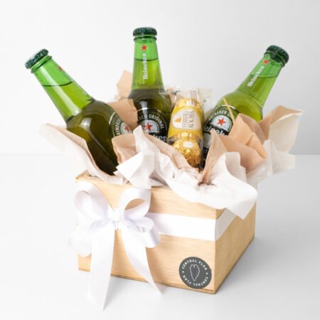 Cesta Bombom Ferrero Rocher 37,5g + 3x Cerveja Heineken