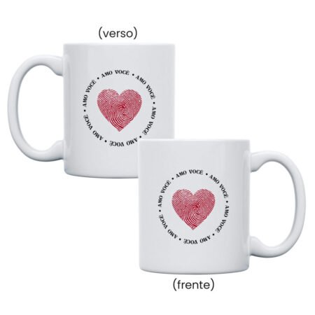 Caneca Cerâmica 325ml Branca • Amor • Amo Você
