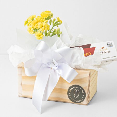 Mini Cesta Kalanchoe P06 Amarelo + Tablete ao leite 38%