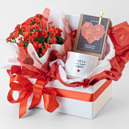 Cesta Kalanchoe P11 + Caneca Amor + Cartão - Dia Dos Namorados 2026