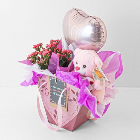 Cesta Mini Margarida P11 + Pelucia + Balão + Cartão - Dia Dos Namorados 2026