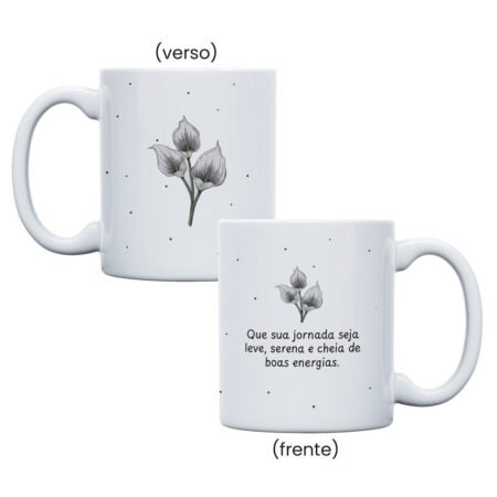 Caneca Cerâmica 325ml Branca • Lírio da Paz